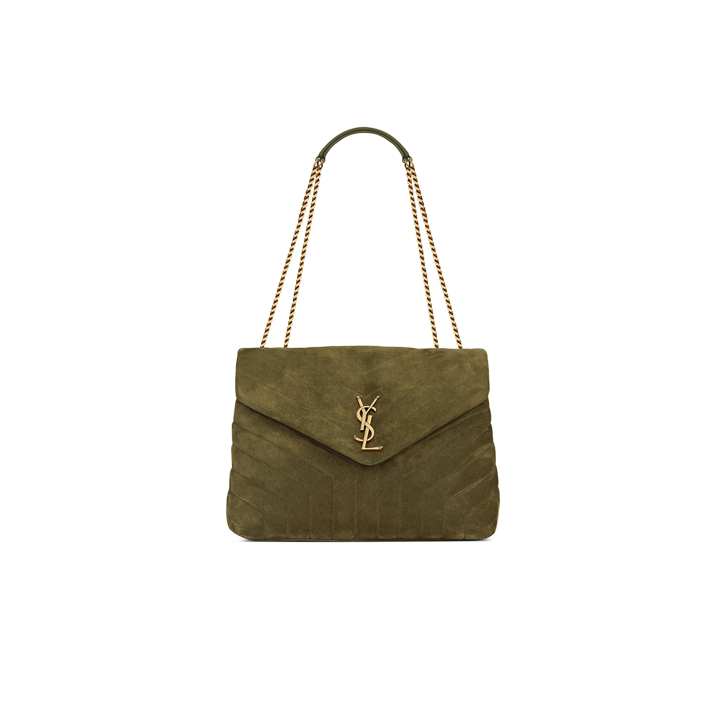 YSL LOULOU MEDIUM IN QUILTED SUEDE 5749461U8673206 (32*22*12cm)